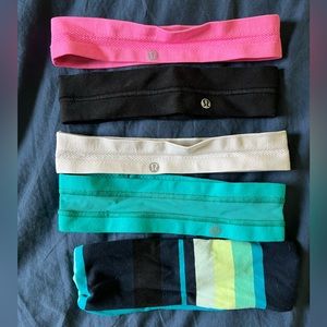 Lululemon headbands, collection of five